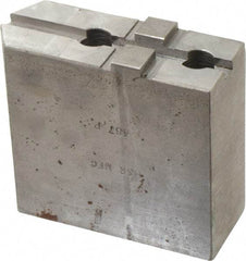 H & R Manufacturing - Tongue & Groove Attachment, Square Soft Lathe Chuck Jaw - Steel, 1-3/4" Btw Mount Hole Ctrs, 3-15/16" Long x 1-1/2" Wide x 3-3/8" High, 5/16" Groove - Caliber Tooling