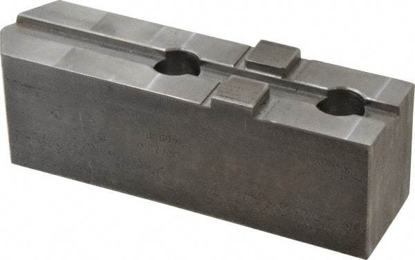 H & R Manufacturing - Tongue & Groove Attachment, Square Soft Lathe Chuck Jaw - Steel, 3" Btw Mount Hole Ctrs, 7-1/4" Long x 2" Wide x 2-5/16" High, 1/2" Groove - Caliber Tooling