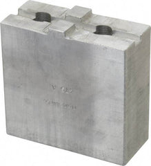 H & R Manufacturing - Tongue & Groove Attachment, Square Soft Lathe Chuck Jaw - Aluminum, 1-3/4" Btw Mount Hole Ctrs, 3-1/2" Long x 1-1/2" Wide x 3-3/8" High, 5/16" Groove - Caliber Tooling