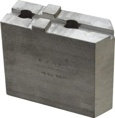 H & R Manufacturing - Tongue & Groove Attachment, Square Soft Lathe Chuck Jaw - Aluminum, 1-3/4" Btw Mount Hole Ctrs, 3-15/16" Long x 1-1/2" Wide x 3-3/8" High, 5/16" Groove - Caliber Tooling