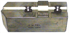 H & R Manufacturing - Tongue & Groove Attachment, Square Soft Lathe Chuck Jaw - Aluminum, 3" Btw Mount Hole Ctrs, 7-1/4" Long x 2" Wide x 3-13/16" High, 1/2" Groove - Caliber Tooling