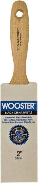 Wooster Brush - 2" Flat Hog Varnish Brush - 2-15/16" Bristle Length, 5-1/2" Maple Beavertail Handle - Caliber Tooling