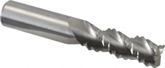 M.A. Ford - 1/2" Diam, Coarse Pitch, 1-1/4" LOC, 3 Flute Solid Carbide Roughing Square End Mill - Uncoated, 3" OAL, 1/2" Shank Diam, Single End, Centercutting, 45° Helix - Caliber Tooling