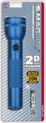 Mag-Lite - Krypton Bulb, 27 Lumens, Industrial/Tactical Flashlight - Blue Aluminum Body, 2 D Batteries Not Included - Caliber Tooling