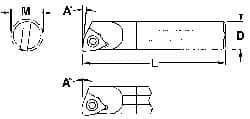 Everede Tool - 1.094" Min Bore Diam, 12" OAL, 1" Shank Diam, Indexable Boring Bar - WCGT 3 Insert, Screw Holding Method - Caliber Tooling