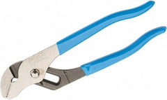 Channellock - 6-1/2" OAL, 7/8" Max Capacity, 5 Position Gooseneck Tongue & Groove Pliers - Straight Jaws, Plastic Dipped Handles - Caliber Tooling