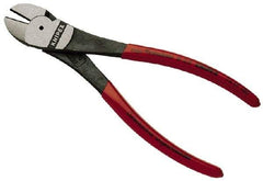 Knipex - 8" OAL, 3/32" Capacity, Diagonal Cutter - 1" Jaw Length x 1" Jaw Width, Oval Head, Plastic Coated Handle - Caliber Tooling