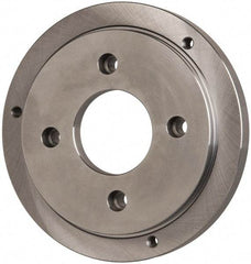 Buck Chuck Company - Adapter Back Plate for 8" Diam Self Centering Lathe Chucks - A1/A2-5 Mount, 2.39" Through Hole Diam, 6.283mm ID, 7.87" OD, 0.714" Flange Height, Steel - Caliber Tooling