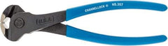 Channellock - 7-1/2" OAL, End Cutting Pliers - #00-1/4 Capacity, 0.35" Jaw Length x 1.18" Jaw Width, Plastic Dipped Handle - Caliber Tooling