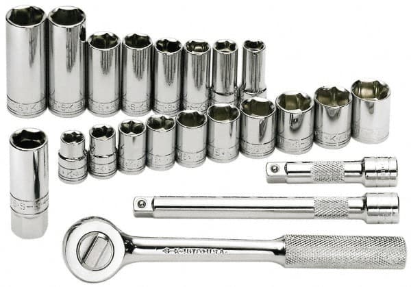 SK - 22 Piece 3/8" Drive Deep Well Socket Set - Caliber Tooling