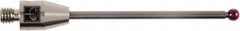 Renishaw - 0.12 Inch Ball Diameter, Carbide Stem, M4 Thread, Ruby Point Ball Tip CMM Stylus - 1.52 Inch Working Length, 0.08 Inch Stem Diameter, 1.97 Inch Overall Length - Caliber Tooling