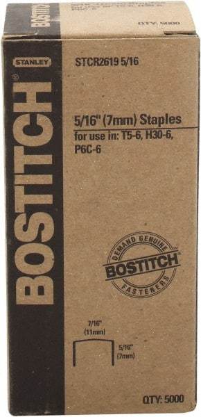 Stanley Bostitch - 1/4" Long x 7/16" Wide, 24 Gauge Crowned Construction Staple - Steel, Chisel Point - Caliber Tooling