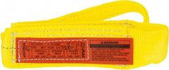 Lift-All - 4' Long x 3" Wide, 4,800 Lb Vertical Capacity, 1 Ply, Polyester Web Sling - 3,800 Lb Choker Capacity, Yellow - Caliber Tooling