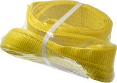 Lift-All - 8' Long x 4" Wide, 6,400 Lb Vertical Capacity, 1 Ply, Polyester Web Sling - 5,000 Lb Choker Capacity, Yellow - Caliber Tooling