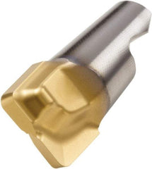 Seco - MM08 MD03 Grade F30M Carbide End Milling Tip Insert - 2 Flutes, 0.315" Cutting Diam, 0.216" Depth of Cut, 0.268" Extension, 0.016" Cnr Rad - Caliber Tooling