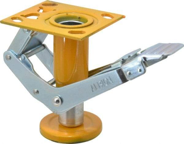 Albion - 7-1/4" Mounting Height, Position Floor Lock for 6" Diam Caster Wheels - 1-1/2" Retracted Clearance - Caliber Tooling