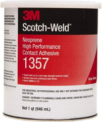 3M - 1 Qt Can Green Contact Adhesive - 1357 1QT HIGH PERFRMNC SCOTCHGRIP CONTACT ADHESV - Caliber Tooling