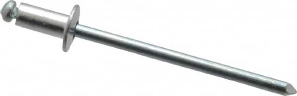 RivetKing - Size 42 Dome Head Aluminum Open End Blind Rivet - Steel Mandrel, 0.063" to 1/8" Grip, 1/4" Head Diam, 0.129" to 0.133" Hole Diam, 0.275" Length Under Head, 1/8" Body Diam - Caliber Tooling