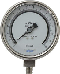 Wika - 4" Dial, 1/4 Thread, 0-30 Scale Range, Pressure Gauge - Lower Connection Mount, Accurate to 0.25% of Scale - Caliber Tooling