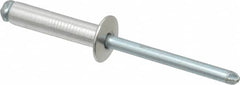 RivetKing - Size 610 Dome Head Aluminum Open End Blind Rivet - Steel Mandrel, 0.501" to 5/8" Grip, 3/8" Head Diam, 0.192" to 0.196" Hole Diam, 0.825" Length Under Head, 3/16" Body Diam - Caliber Tooling