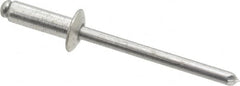 RivetKing - Size 66 Dome Head Aluminum Open End Blind Rivet - Aluminum Mandrel, 0.251" to 3/8" Grip, 3/8" Head Diam, 0.192" to 0.198" Hole Diam, 0.575" Length Under Head, 3/16" Body Diam - Caliber Tooling