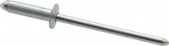 RivetKing - Size 45 Dome Head Steel Open End Blind Rivet - Steel Mandrel, 0.251" to 0.312" Grip, 1/4" Head Diam, 0.129" to 0.133" Hole Diam, 0.462" Length Under Head, 1/8" Body Diam - Caliber Tooling