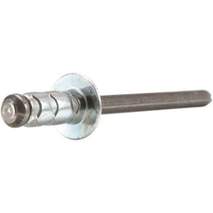 STANLEY Engineered Fastening - Size 4 Dome Head Aluminum Multi Grip Blind Rivet - Steel Mandrel, 0.039" to 0.187" Grip, 1/8" Head Diam, 0.129" to 0.142" Hole Diam, 0.078" Body Diam - Caliber Tooling