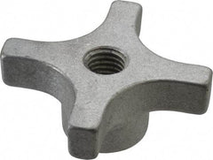 Made in USA - 3" Head Diam, 4 Point Lobed Knob - 5/8-11 Hole, Aluminum - Caliber Tooling