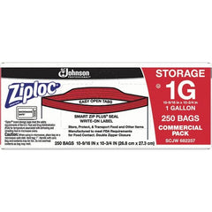 Ziploc - 250 Piece, 1 Gallon Capacity, 10-3/4 Inch High x 10-9/16 Inch Wide, Ziploc Storage Bag - 1.75 mil Thick, Rectangle Clear Plastic - Caliber Tooling