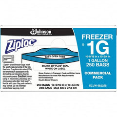 Ziploc - 250 Piece, 1 Gallon Capacity, 11 Inch Long x 10-1/2 Inch Wide, Ziploc Freezer Bag - 2.7 mil Thick, Rectangle Clear Plastic - Caliber Tooling