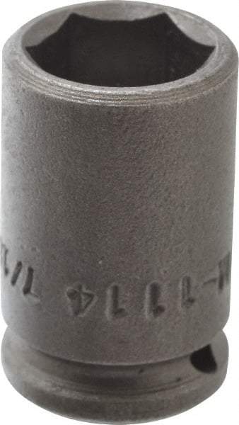 Apex - 1/4" Drive 7/16" Standard Magnetic Impact Socket - 6 Points, 1" OAL - Caliber Tooling