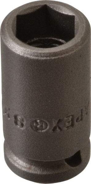 Apex - 1/4" Drive 8mm Standard Impact Socket - 6 Points, 7/8" OAL - Caliber Tooling