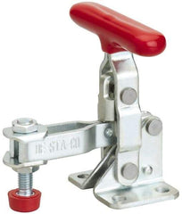 De-Sta-Co - 100 Lb Holding Capacity, Vertical Handle, Manual Hold Down Toggle Clamp - 55° Handle Movement, 100° Bar Opening, U-Bar, Flanged Base, Electro-Plated Zinc, Carbon Steel - Caliber Tooling