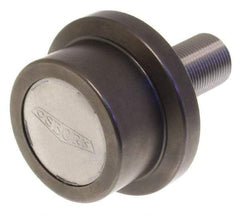 Osborn International - 2-1/4" Roller Diam x 1-11/16" Width, 7/8" Stud Diam x 2" Length, Flanged Concentric Stud Load Runner - Steel, 1-1/8" Thread Length, 7/8-14 Thread, 3-11/16" OAL, 1,620 Lb Dynamic Cap - Caliber Tooling