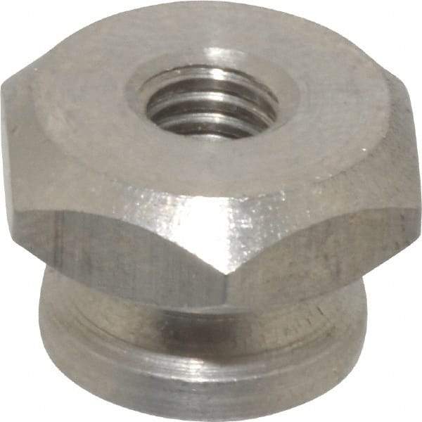 Electro Hardware - #10-32 UNF Thread, Uncoated, Grade 303 Stainless Steel Hex Thumb Nut - 11/32" Overall Height, 1/2" Head Diam - Caliber Tooling