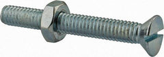 Value Collection - 5/16-18 UNC, 2-1/2" OAL Slotted Drive Machine Screw - Flat Head, Grade 2 Steel, Zinc-Plated Finish, Without Washer - Caliber Tooling