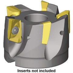 Kennametal - 7 Inserts, 80mm Cut Diam, 27mm Arbor Diam, 14.2mm Max Depth of Cut, Indexable Square-Shoulder Face Mill - 0/90° Lead Angle, 50mm High, ED.T 1404.. Insert Compatibility, Through Coolant, Series Mill 1-14 - Caliber Tooling