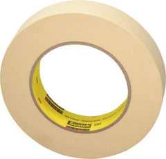 3M - 1" Wide x 60 Yd Long Tan Paper Masking Tape - Series 234, 5.9 mil Thick, 27 In/Lb Tensile Strength - Caliber Tooling