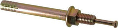 Wej-It - 5/8" Diam, 5/8" Drill, 6" OAL, 1-3/4" Min Embedment Hammer Drive Concrete Anchor - 1018 Iron (Pin)/Steel (Body), Zinc Yellow Dichromate Finish, Hex Nut Head, Hex Drive - Caliber Tooling