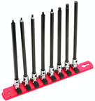 8 Piece - 3/32 - 1/4" - 1/4" Drive - 6" OAL - Hex Bit Socket Set - Caliber Tooling