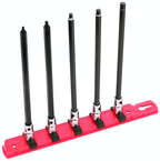 5 Piece - 2.5mm - 6.0mm - 1/4" Drive - 6" OAL - Hex Bit Socket Set - Caliber Tooling