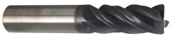 Accupro - 1", 2" LOC, 1" Shank Diam, 6" OAL, 4 Flute, Solid Carbide Square End Mill - Single End, AlTiN Finish, Spiral Flute, 37° Helix, Centercutting, Right Hand Cut, Right Hand Flute - Caliber Tooling