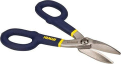 Irwin - 1-1/2" Length of Cut, Straight Pattern Tinner's Snip - 7" OAL, Vinyl Handle, 26 AWG Steel Capacity - Caliber Tooling