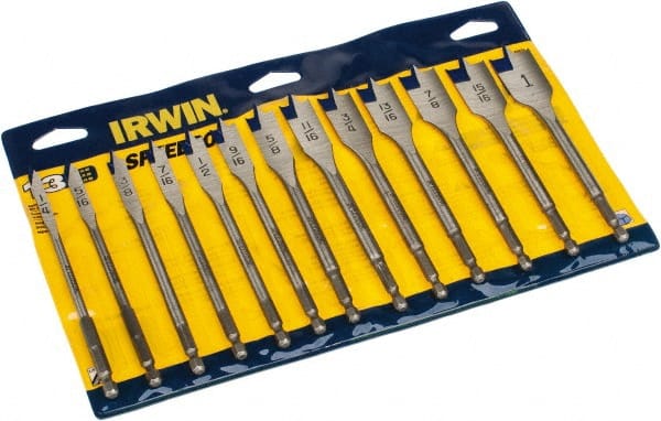 Irwin - 1/4 to 1", High Speed Steel Spade Drill Bit Set - Caliber Tooling