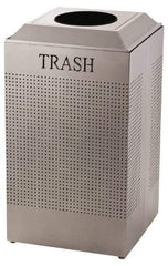 Rubbermaid - 29 Gal Silver Square Recycling Container - Steel, 32-3/8" High x 18-1/2" Long x 18-1/2" Wide - Caliber Tooling