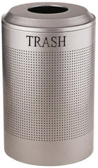 Rubbermaid - 26 Gal Silver Round Recycling Container - Steel, 30-7/8" High - Caliber Tooling