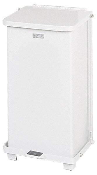 Rubbermaid - 12 Gal Square Unlabeled Trash Can - 23" High x 12" Long x 12" Wide, White, Steel - Caliber Tooling