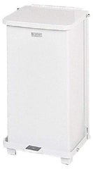 Rubbermaid - 12 Gal Square Unlabeled Trash Can - 23" High x 12" Long x 12" Wide, White, Steel - Caliber Tooling