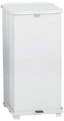 Rubbermaid - 24 Gal Square Unlabeled Trash Can - 30" High x 15" Long x 15" Wide, White, Steel - Caliber Tooling