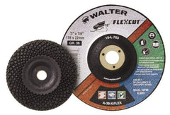 WALTER Surface Technologies - 7" Diam x 7/8" Hole, 24 Grit Surface Grinding Wheel - Aluminum Oxide, Very Coarse Grade, 8,600 Max RPM - Caliber Tooling